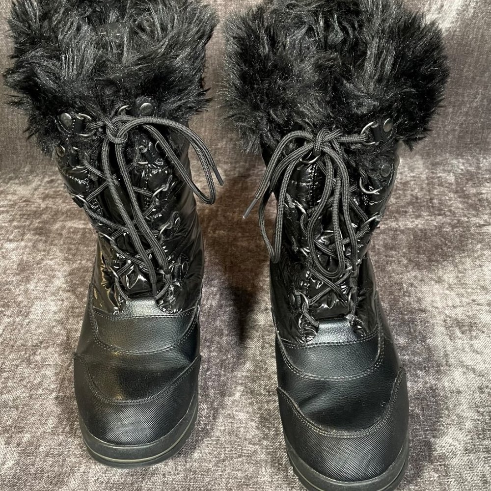 Cougar Cranbrook Snow Boots. Black Faux Fur.  Size 11M.  Waterproof and Warm!
